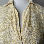 Vilagallo Animal Print Shirt Metallic button back blouse Size 4 Photo 11