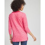 Chico's 100% Linen Reef Embellished Tunic Sz 2 Large Pink Resort Beachy Colorful Photo 6