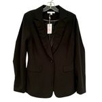 CAbi 601 Pinstripe Ruched Blazer Women's 6 Black Career Casual Contemporary NWT Photo 2