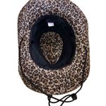 New Brown & Black Leopard Print Drawstring Felt Cowboy/Girl Hat Black Photo 8