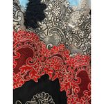 Sandro Paris Lace Overlay V Neck Dress Red Black Women's Size Small Photo 2