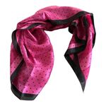 Hot Pink Black Striped Polka Dot Square Scarf Handbag Wrap Silk Preppy Twee Photo 2