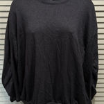 Torrid  Dark Grey Sparkle Long Gathered‎ Sleeve Sweater Size 0 Band Hem Photo 0