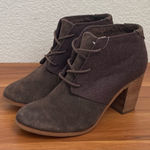 Toms Women’s Lunata Chocolate Brown Suede/Wool Lace Up Booties Size 8 NWT Photo 0