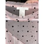 H&M  Women's Blouse Top Tulle Pink Black Polka-dots Size L Photo 2