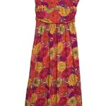 Tabitha Webb  Floral Print Pink And Orange Maxi Dress Size Medium Photo 1