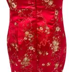 I am gia I.am.gia Kiko Dress Mini Sleeveless Floral Satin Jacquard Red Size Small Photo 7