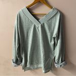 J.O.A. Light Gray V-Neck & Back Sweater EUC Size L Photo 12