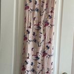 Bellambra Linen Midi Dress Light Pink Smocked waist Tie Back sleeveless Size S Photo 2