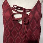 Band Of The Free New Lace Up V-Neck Diamond Midi Dress Lila Merlot Size Small Photo 3