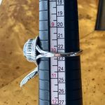 White Buffalo Turquoise Sterling Silver Feather Ring Size 10 Black Photo 7