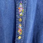 Bob Mackie Wearable Art Womens Large Shirt Embroidered Denim Kids Maypole Dance Photo 3