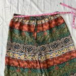 Rampage  Pants Women’s Crop Fringe Hem Boho Mid-Rise Pockets Coral Medium 100% silk Medium Photo 9