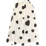 J.Crew NWT Organza A-line in White Black Heart Print Sheer Flare Skirt 4 Photo 1