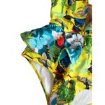 DINA MEDINA Tropical Ruffle Sleeve Bathing Suit Swimsuit Size Large Yellow Photo 2