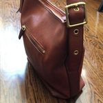 Coach Brown Leather Tote Duffle Crossbody Shoulder Bag with Front Zipper Vintage Photo 0