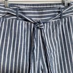 Lydelle Tie Waist Lightweight Striped Beachy Cotton Straight Leg Ankle SZ M Photo 6