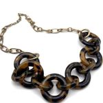 J. Crew Women's Tortoise Chain Link Collar Necklace Jewelry Gold Brown One Size Photo 3