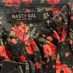 Nasty Gal NWT Bright Floral Ruched Bust Tie Shoulder Mini Dress Size 6 Photo 4