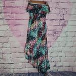 Poetry RUFFLE TUBE TOP STRAPLESS ASYMMETRIC BOLD WATERCOLOR ABSTRACT DRESS SMALL Photo 1