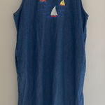 Westbound VTG  Denim Dress 100% Cotton Embroidered Nautical Dress Photo 0