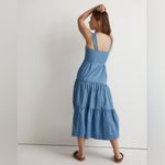 Madewell   Button-Front Tiered Midi Dress in Stripe Size 0 Cerulean Blue Photo 2