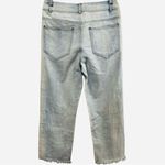 POL NWT  Distressed Light Wash Jeans Sequin Patchwork Cropped Raw Hem Small Photo 1