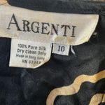 Vintage Argenti Black Silk Midi Dress Polka Dot Long Sleeve Sz 10 Hong Kong Photo 4