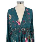 Free People  Cherry Blossom Teal Floral Mini Dress Long Sleeve Size XS Photo 12