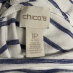 Chico's Chico’s Petite Size 1 (medium) Blue & White Tunic Top Photo 5