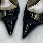 Dolce & Gabbana black calf hair patent leather slingback pumps pointed size 38 Photo 2