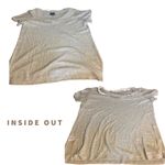 Vera Wang SIMPLY VERA  GRAY KNIT TEE WITH WHITE COTTIN RUFFLE (L) Photo 8