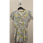 American Eagle Yellow Blue Floral Tie Front Short Sleeve Romper Photo 7