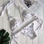None White lace bikini Swarovski crystals wedding bachelorette FIRM Photo 0