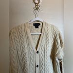 Vintage Peregrine Chunky Cable Knit Fisherman Wool Sweater Cardigan Sz XL Irish Photo 1
