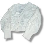 No Boundaries  Juniors Size L 11-13 White Mesh Cardigan Open Front Knit Sweater Photo 8
