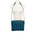 Fawn Design The Quilted Clutch Teal Matte Vegan Leather Crossbody Purse Blue Photo 2
