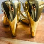 Guess by Marciano  GOLD SNAKESKIN HIGH HEEL SANDALS. ARCHITECTURAL HEEL size 5.5 Photo 6