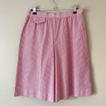 VINTAGE Red Pinstripe Culotte Shorts Sz M Size M Photo 0