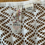 Miken Swim or bathing suit lace coverup or robe, size Large in beige. Photo 2