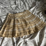 Forever 21  khaki plaid pleated mini skirt  Photo 1