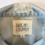 Thread and Supply Distressed Jean Denim Jacket Light Wash Sz Small Photo 2