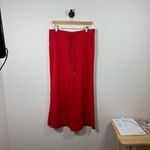 Boston Proper NWOT  Luxe Lounge Drawstring Wide Leg Pants Red Size L Photo 9