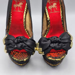 Circus by Sam Edelman Leigh Black Red Gold Platform Heel Shoe Open Toe Pump 6.5M Photo 11