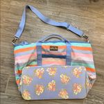 Matilda Jane  floral Multicolor Striped weekender canvas Tote **holds tons!** Photo 7
