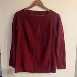 LA Made  Women's Burgundy Wool Blend Knit Wide Neck Pullover Sweater Size S Photo 0