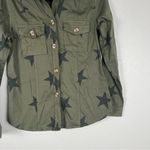 Knox Rose Button Up Star Print Blouse Green Sz XS Photo 3