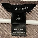 Ali Miles textured tunic top size large floral daisy print stripe sheer metallic Brown Photo 7