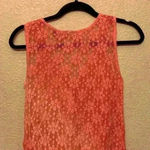 Raya Sun pink Ombre crochet lace top sz M beachy resortwear summer sheer festiva Photo 6