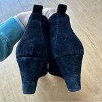 Nine West  Illusion Wedge Ankle Booties, Black Suede Heeled Boots, Size 10M Photo 3